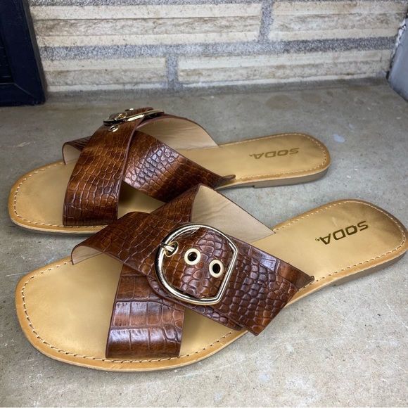 Soda Shoes - Soda Women's Brown Sandals